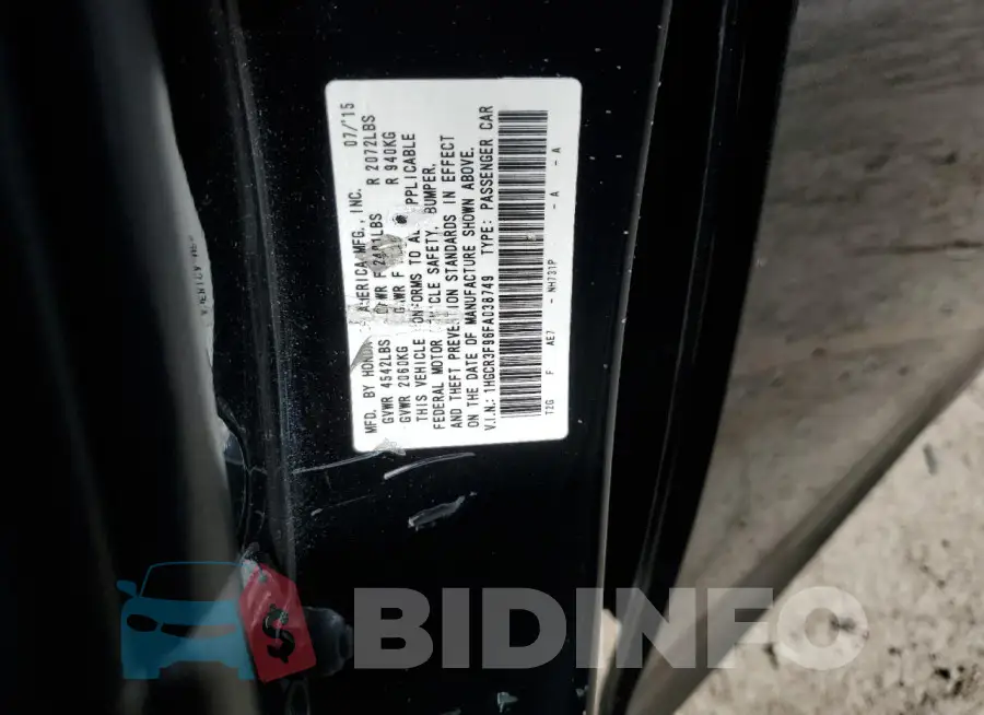1HGCR3F96FA038749 Photo# 12