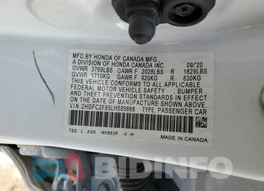 2HGFC2F85LH585668 Photo# 13