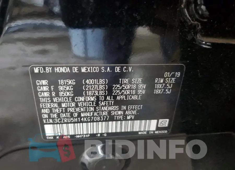 3CZRU5H14KG708377 Photo# 13