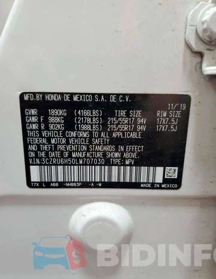 3CZRU6H50LM707030 Photo# 13