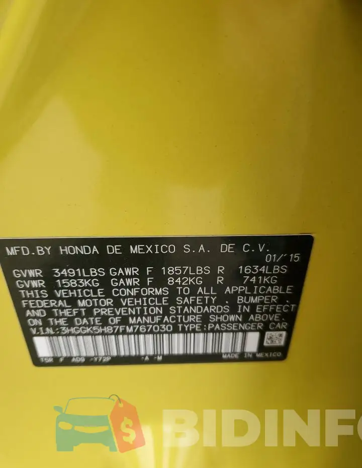 3HGGK5H87FM767030 Photo# 12