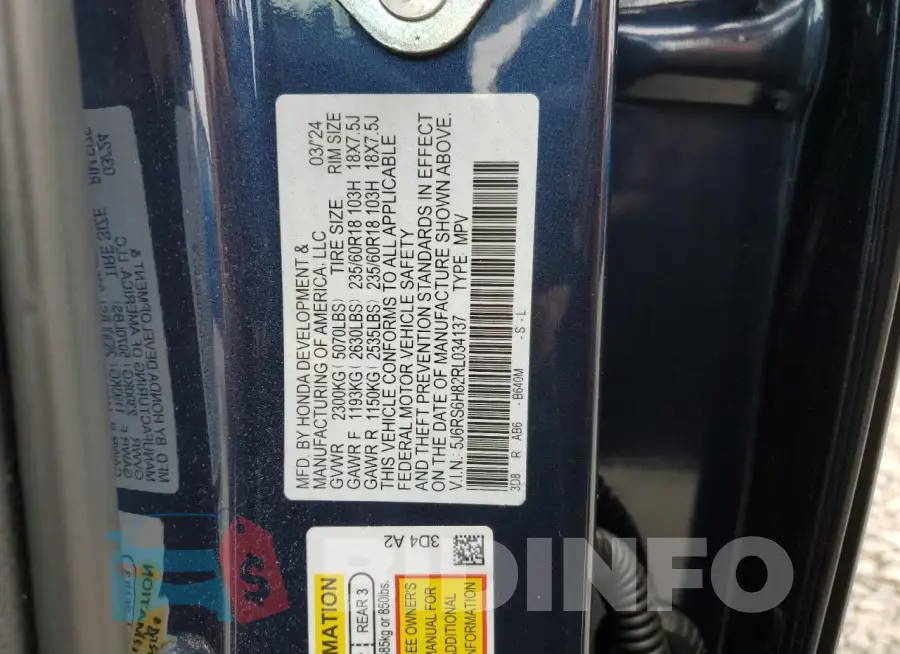 5J6RS6H82RL034137 Photo# 13