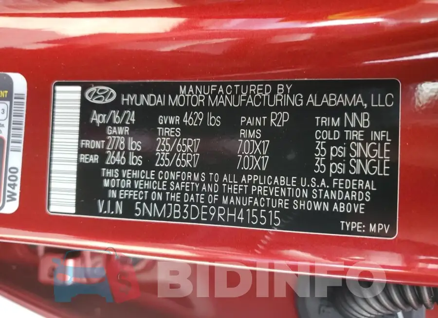 5NMJB3DE9RH415515 Photo# 13