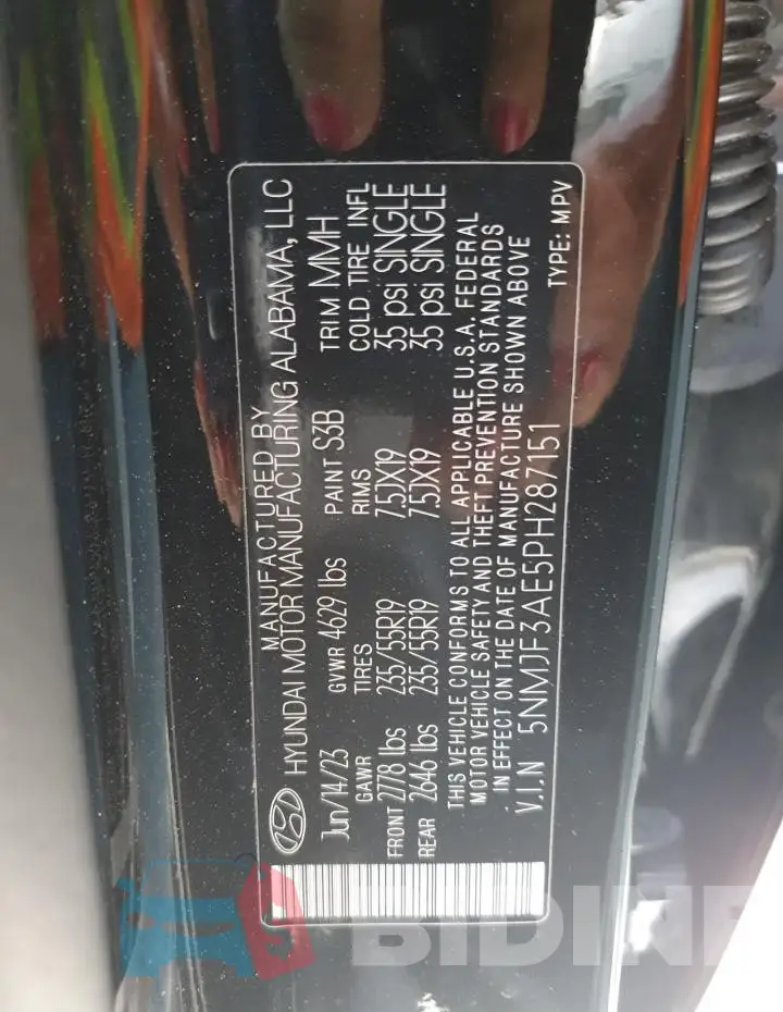 5NMJF3AE5PH287151 Photo# 13
