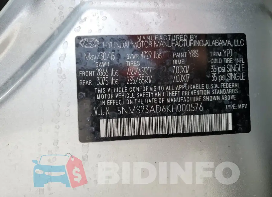 5NMS23AD6KH000576 Photo# 13