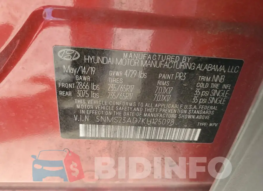 5NMS23AD7KH125098 Photo# 13