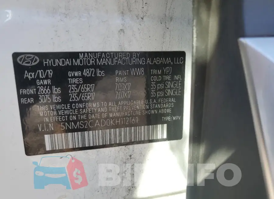 5NMS2CAD0KH112161 Photo# 13