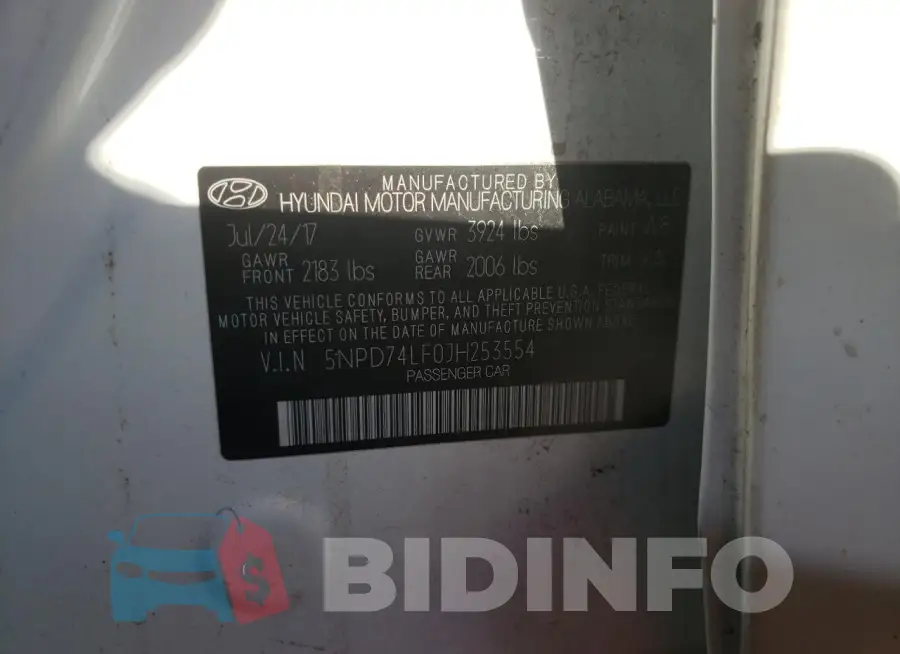 5NPD74LF0JH253554 Photo# 12