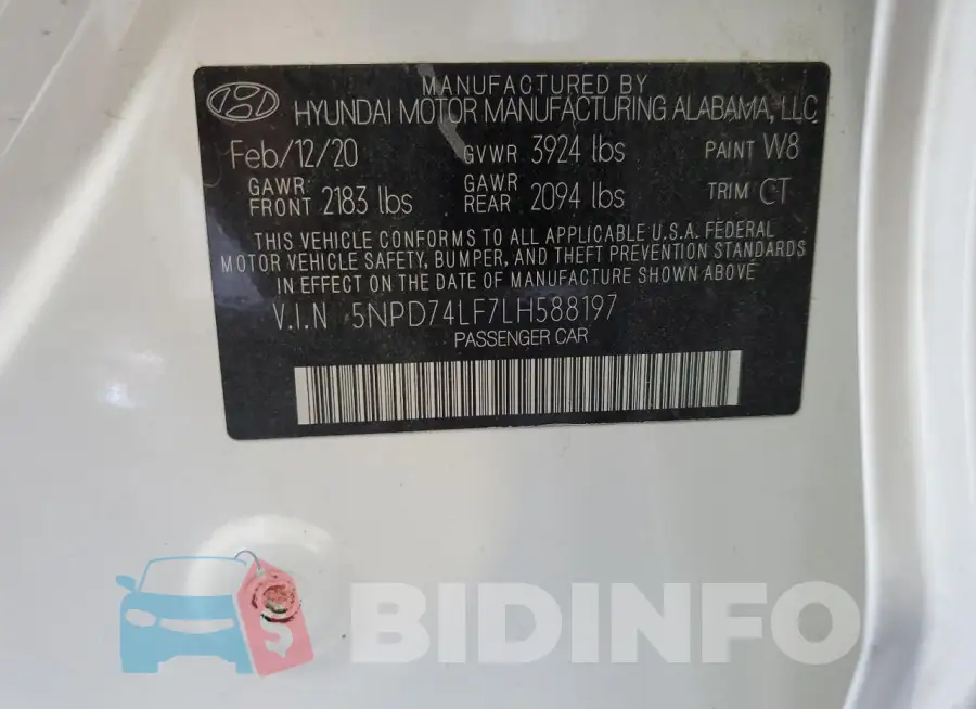 5NPD74LF7LH588197 Photo# 12