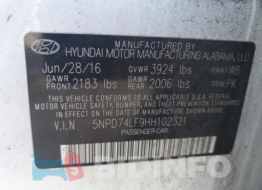 5NPD74LF9HH102321 Photo# 12