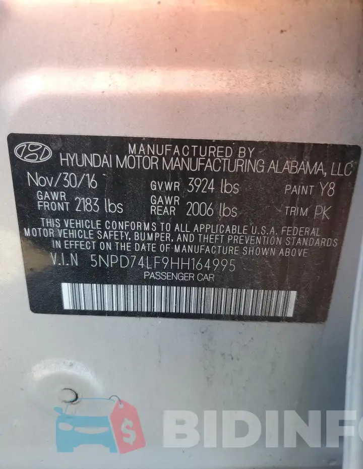 5NPD74LF9HH164995 Photo# 12
