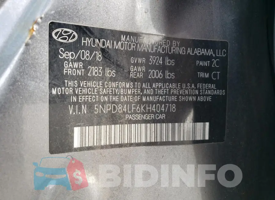 5NPD84LF6KH404718 Photo# 12