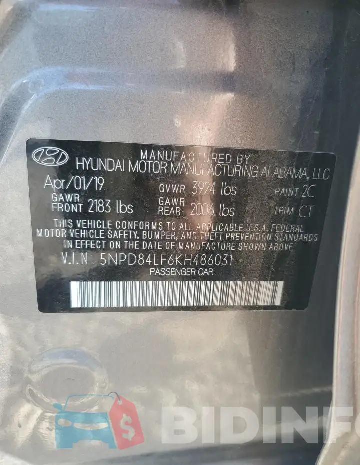 5NPD84LF6KH486031 Photo# 13