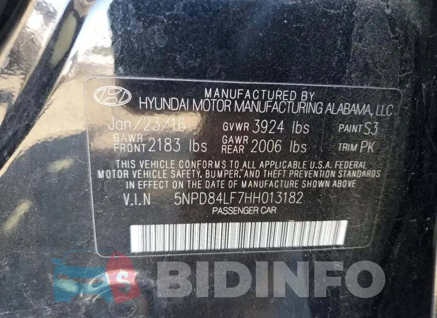 5NPD84LF7HH013182 Photo# 12