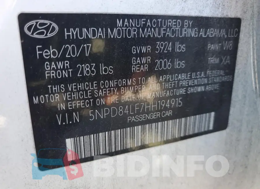 5NPD84LF7HH194915 Photo# 12