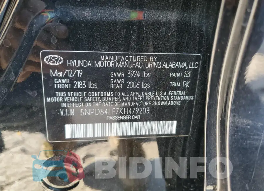 5NPD84LF7KH479203 Photo# 13