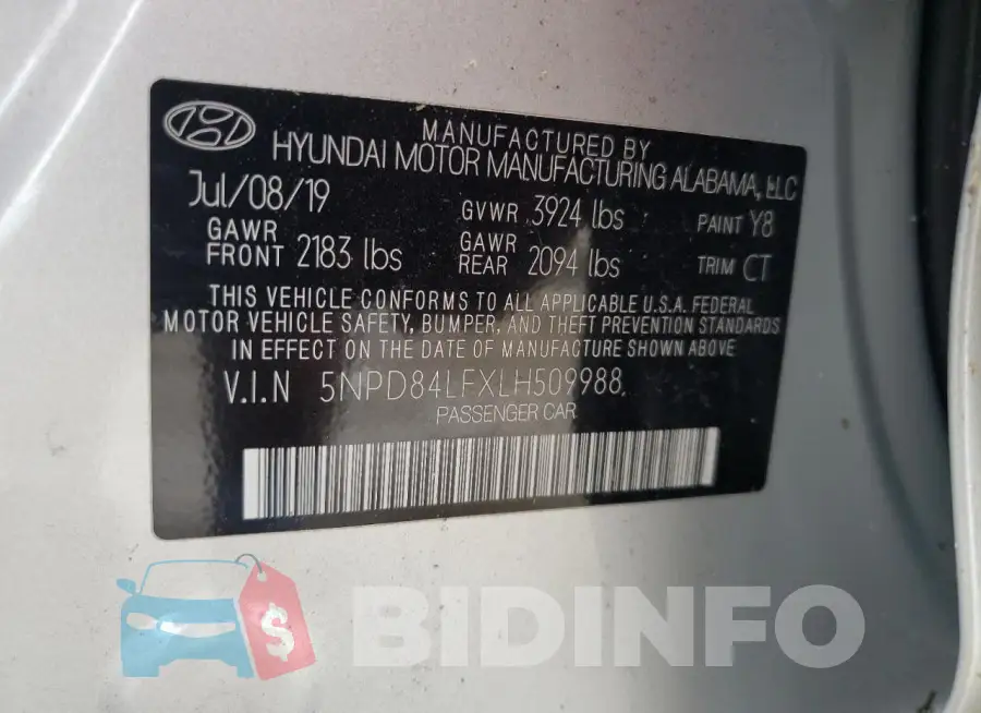 5NPD84LFXLH509988 Photo# 12