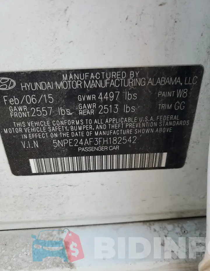5NPE24AF3FH182542 Photo# 12