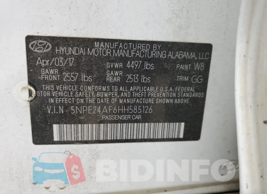 5NPE24AF6HH585126 Photo# 13