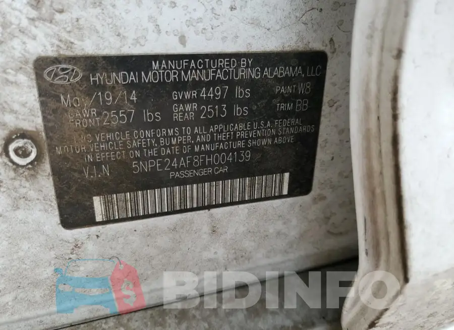 5NPE24AF8FH004139 Photo# 12