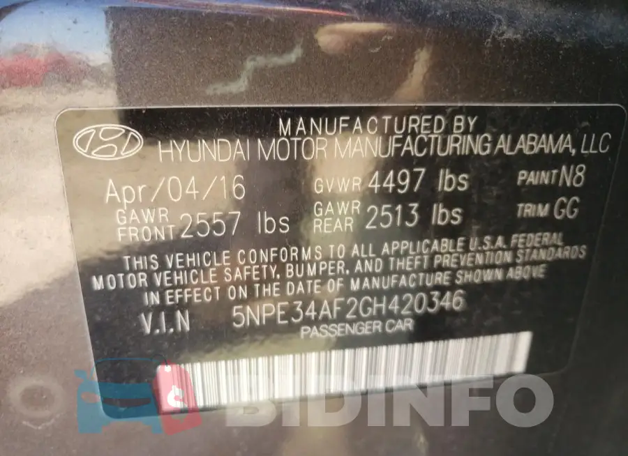 5NPE34AF2GH420346 Photo# 12
