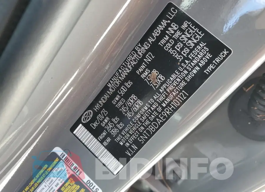 5NTJBDAE9RH101121 Photo# 14