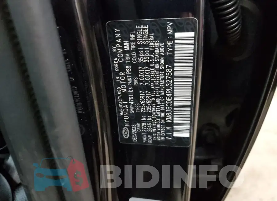 KM8JBCDE4RU327587 Photo# 14