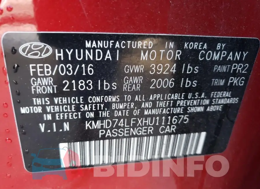 KMHD74LFXHU111675 Photo# 12