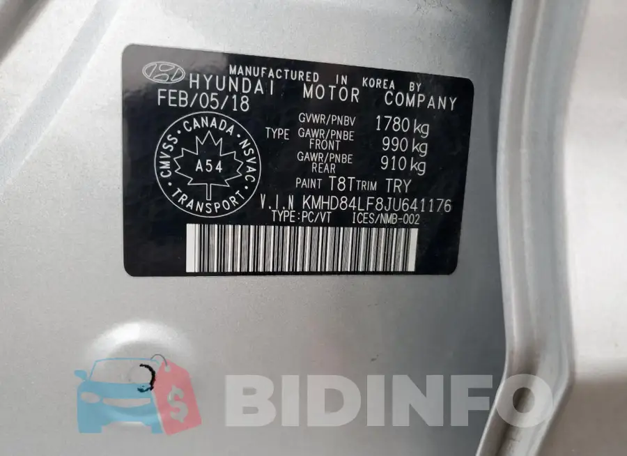 KMHD84LF8JU641176 Photo# 13
