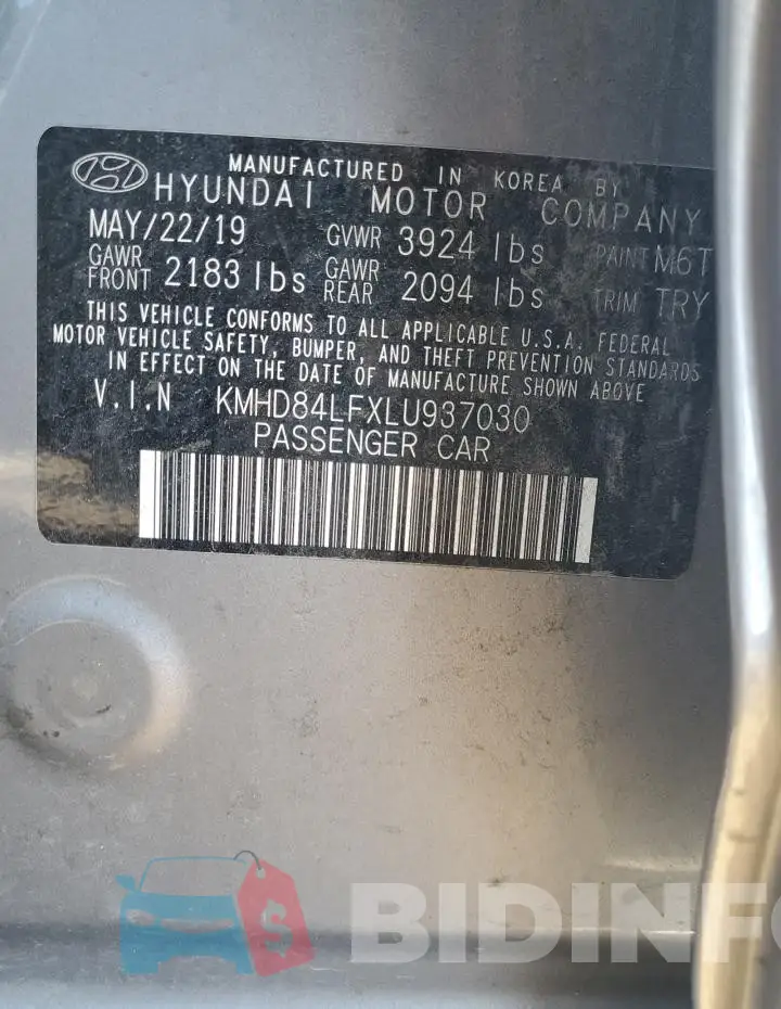 KMHD84LFXLU937030 Photo# 12