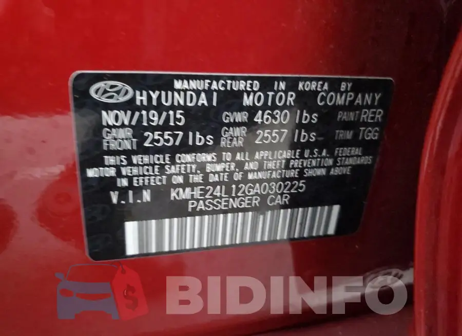 KMHE24L12GA030225 Photo# 13