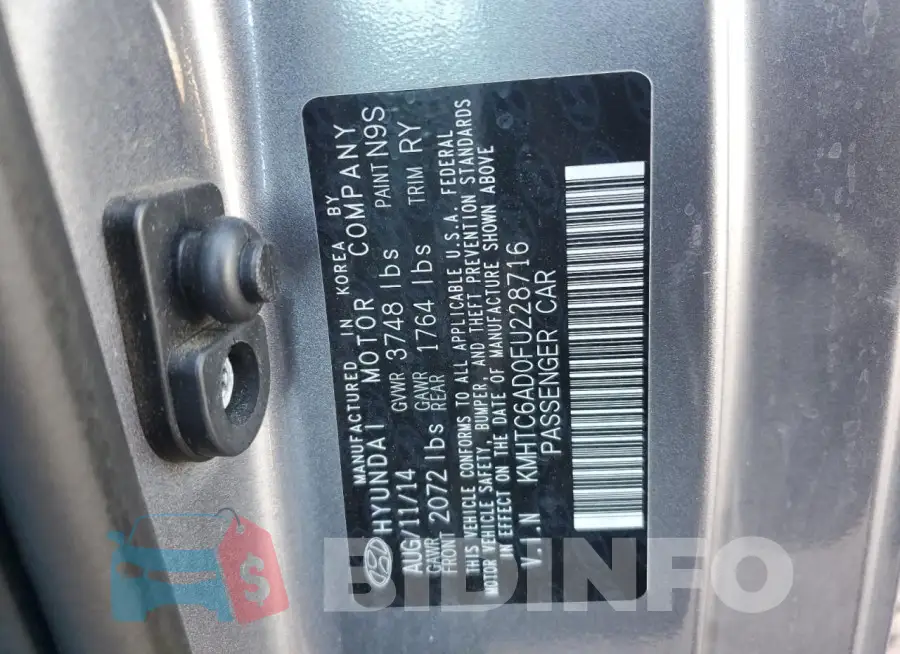 KMHTC6AD0FU228716 Photo# 12