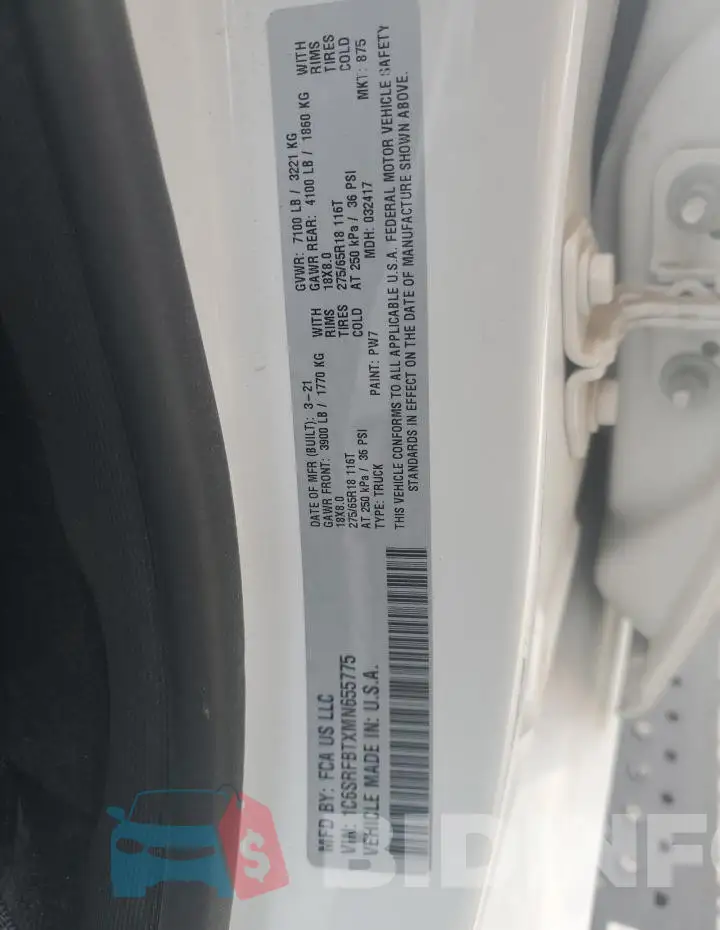 1C6SRFBTXMN655775 Photo# 12