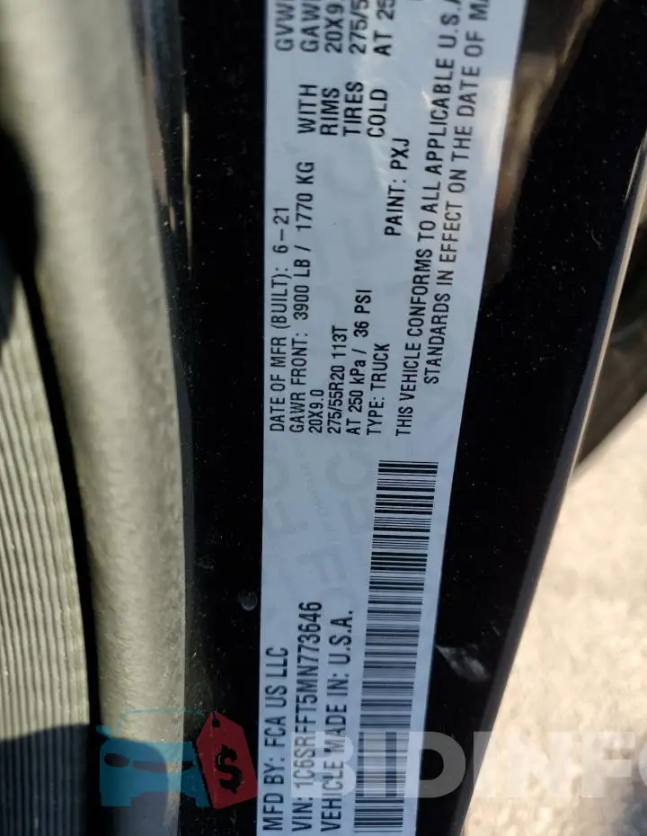 1C6SRFFT5MN773646 Photo# 12