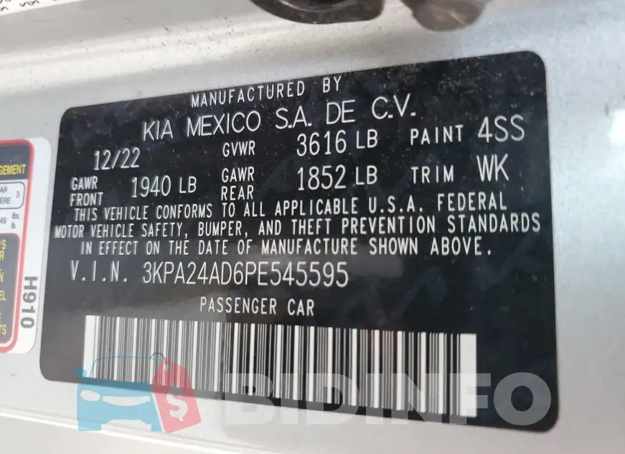 3KPA24AD6PE545595 Photo# 12