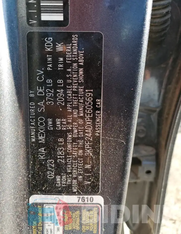 3KPF24ADXPE605691 Photo# 13