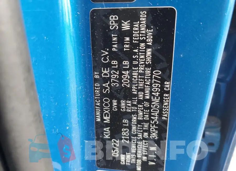 3KPF54AD5NE499770 Photo# 12