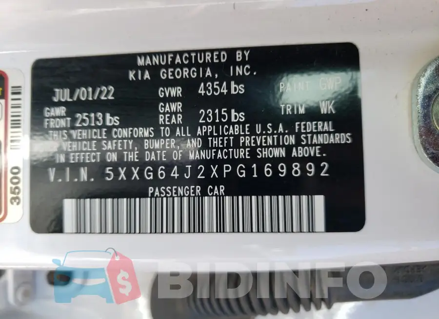 5XXG64J2XPG169892 Photo# 12