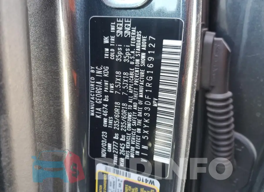 5XYK33DF1RG169127 Photo# 13