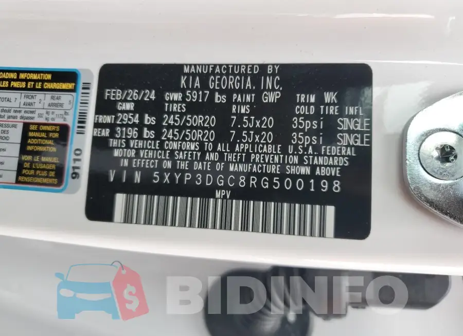 5XYP3DGC8RG500198 Photo# 14