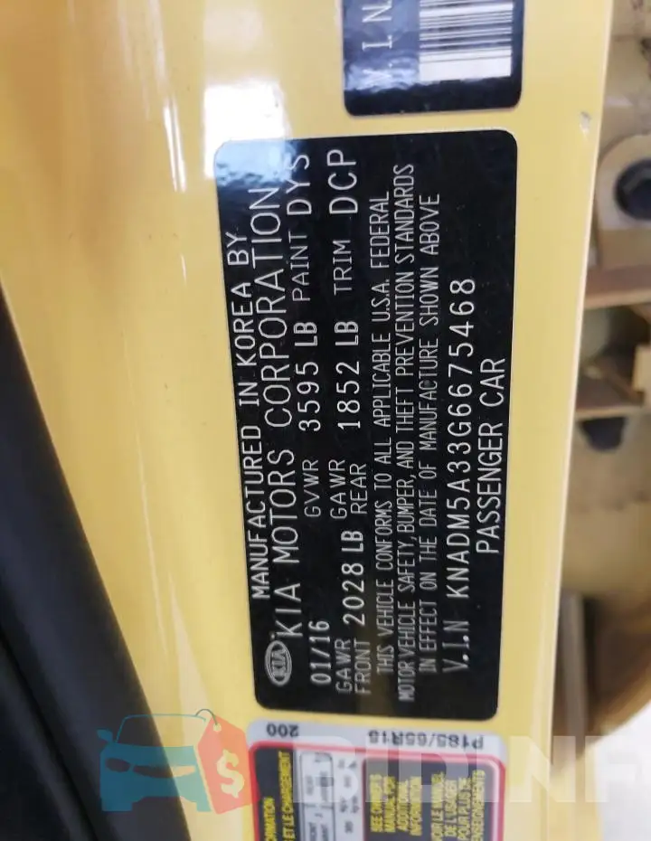 KNADM5A33G6675468 Photo# 12