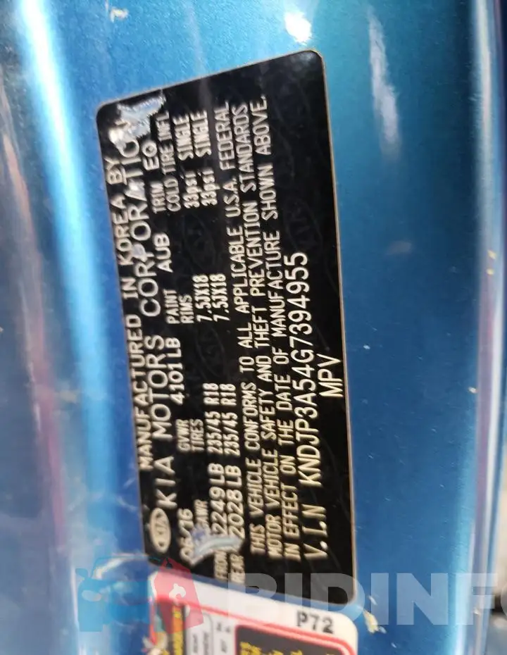 KNDJP3A54G7394955 Photo# 13