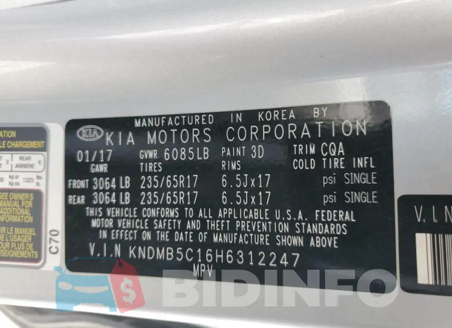 KNDMB5C16H6312247 Photo# 13