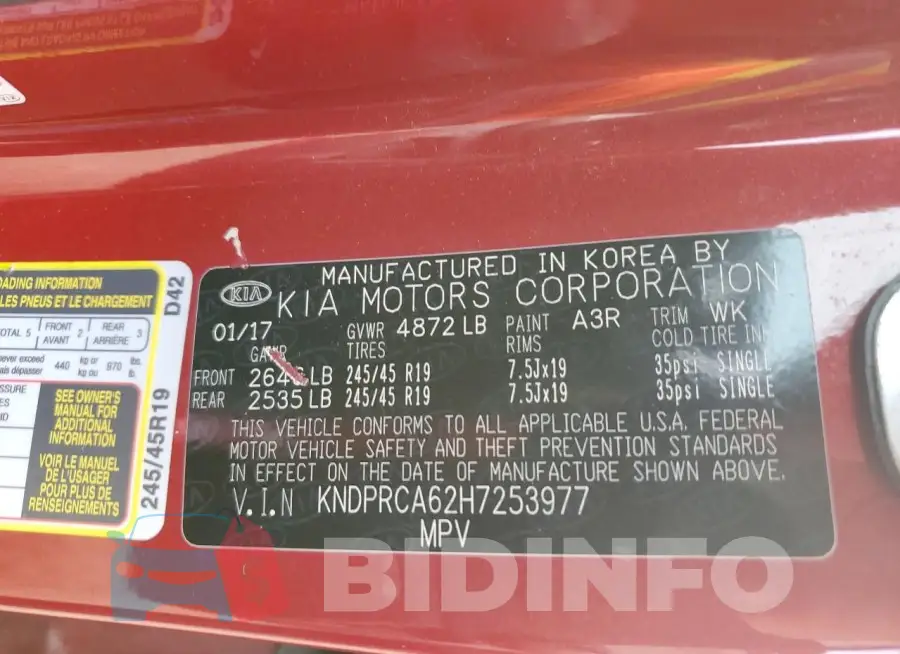 KNDPRCA62H7253977 Photo# 13
