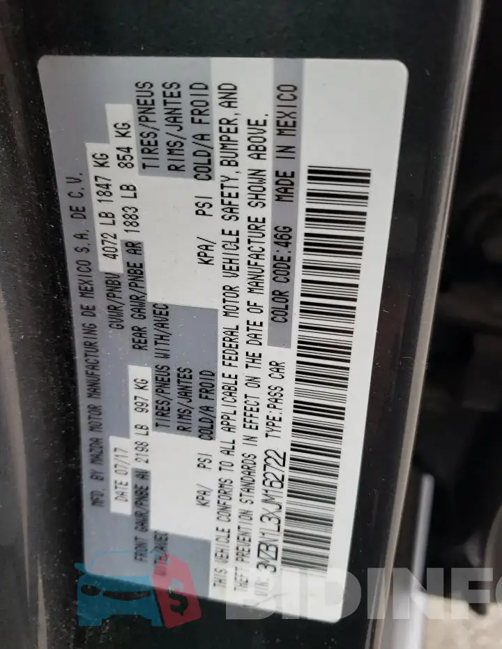 3MZBN1L3XJM162722 Photo# 14