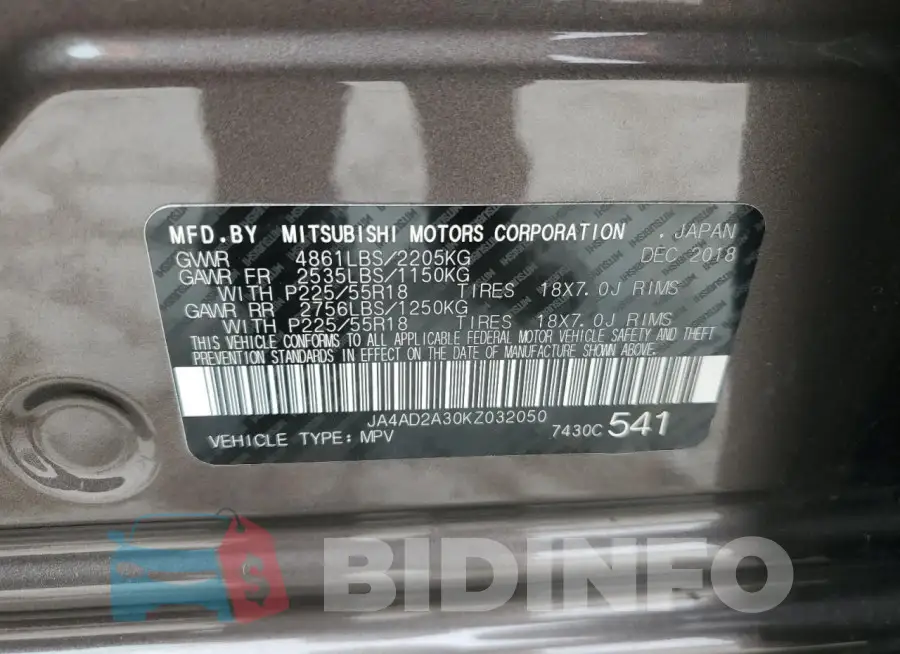 JA4AD2A30KZ032050 Photo# 14