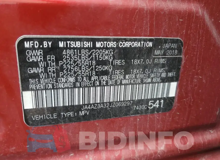 JA4AZ3A32JZ069297 Photo# 13