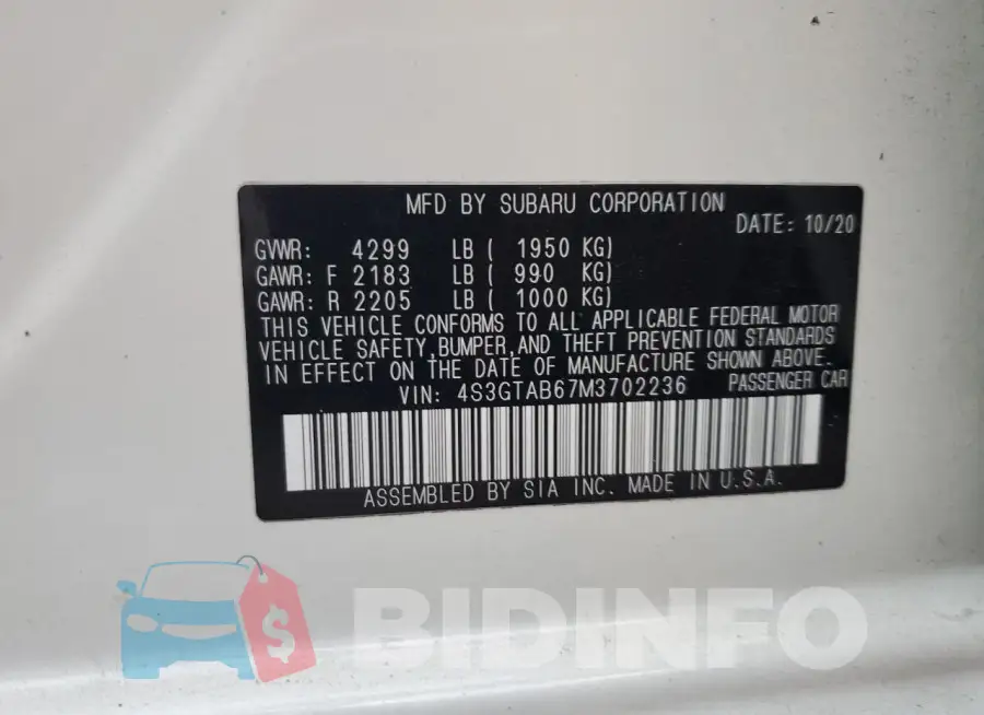 4S3GTAB67M3702236 Photo# 13
