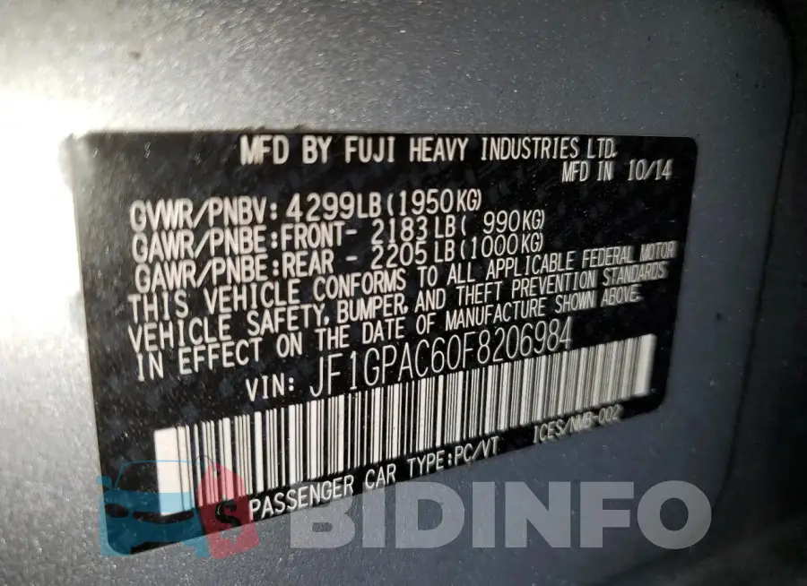 JF1GPAC60F8206984 Photo# 12