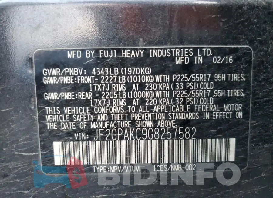 JF2GPAKC9G8257582 Photo# 12